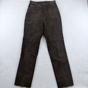 Danielle Martin‎ Leather Pants Brown Suede High Waisted Size 8